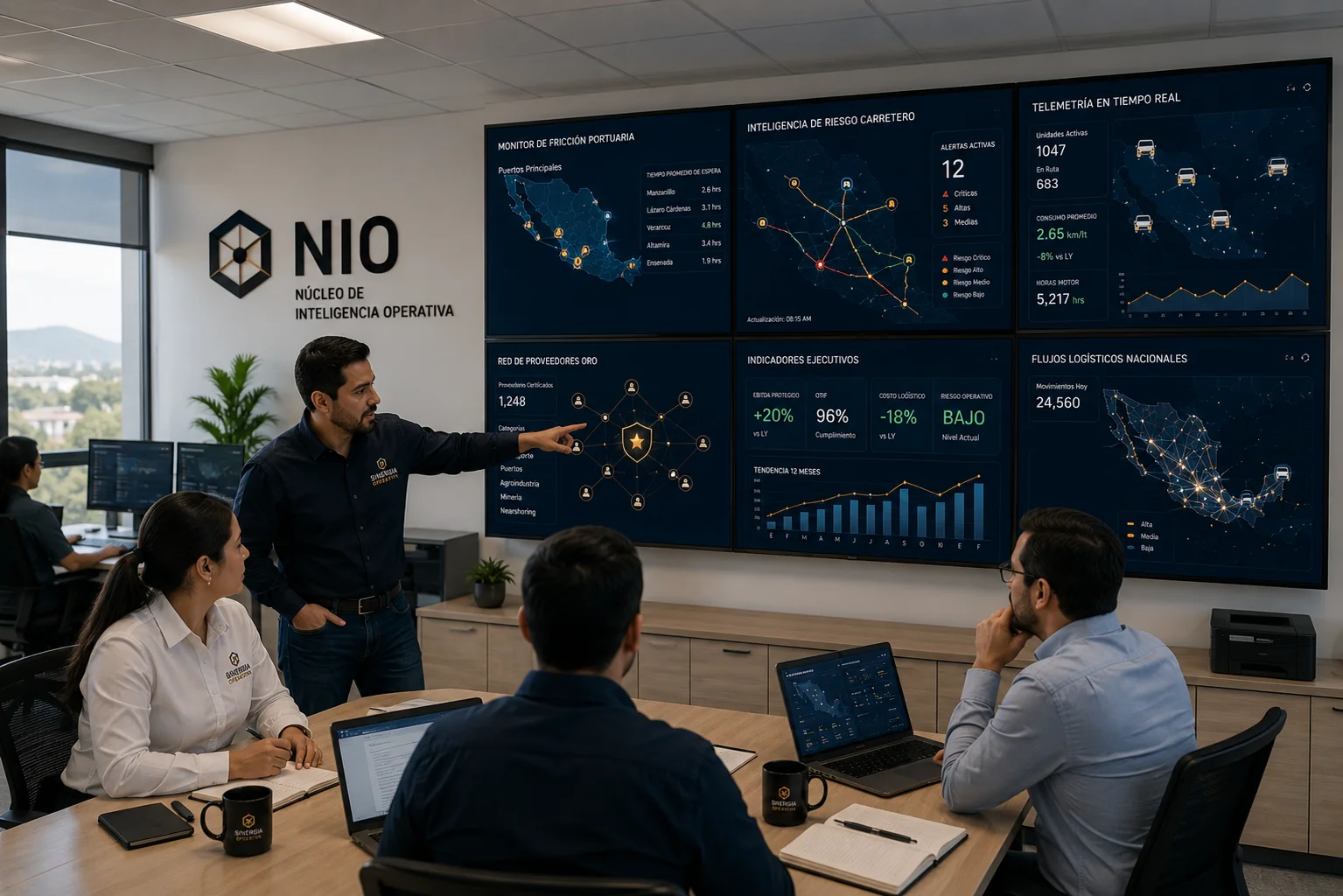 NIO Núcleo de Inteligencia Operativa en una oficina moderna
